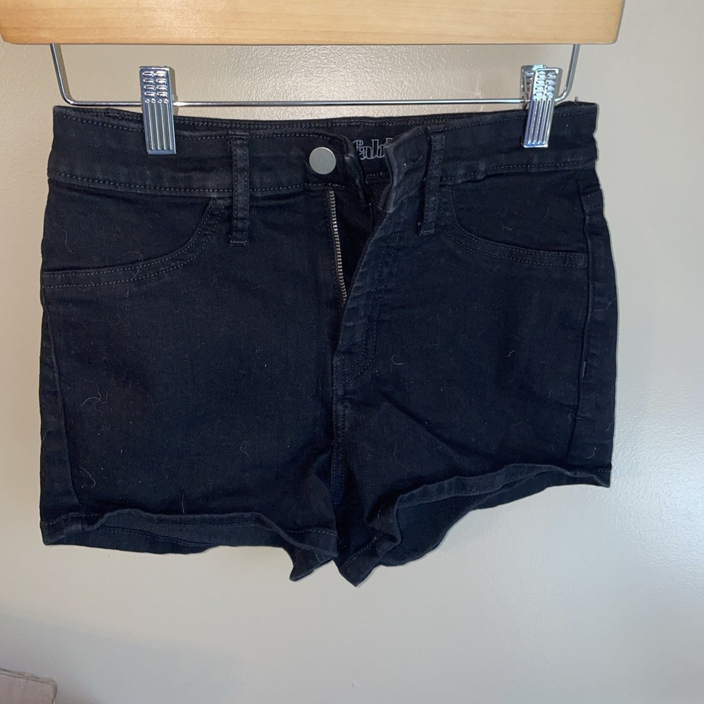 Wild Fable Dark Black Stretchy Jean Short Shorts 27R Size 4 - Picture 2 of 8